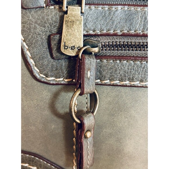 BOC Born Concept Handbag Tote Purse Army Olive Green w/ Brass Accents - Picture 2 of 9